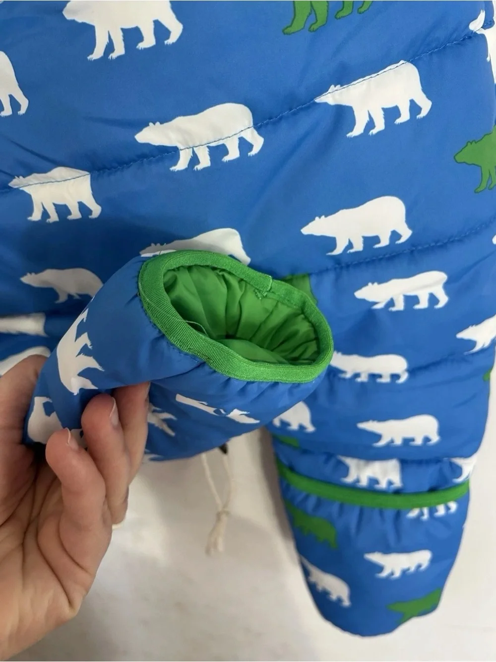 Hatley Polar Bear Blue Padded Hooded‎ Snowsuit Pram 6-9M New